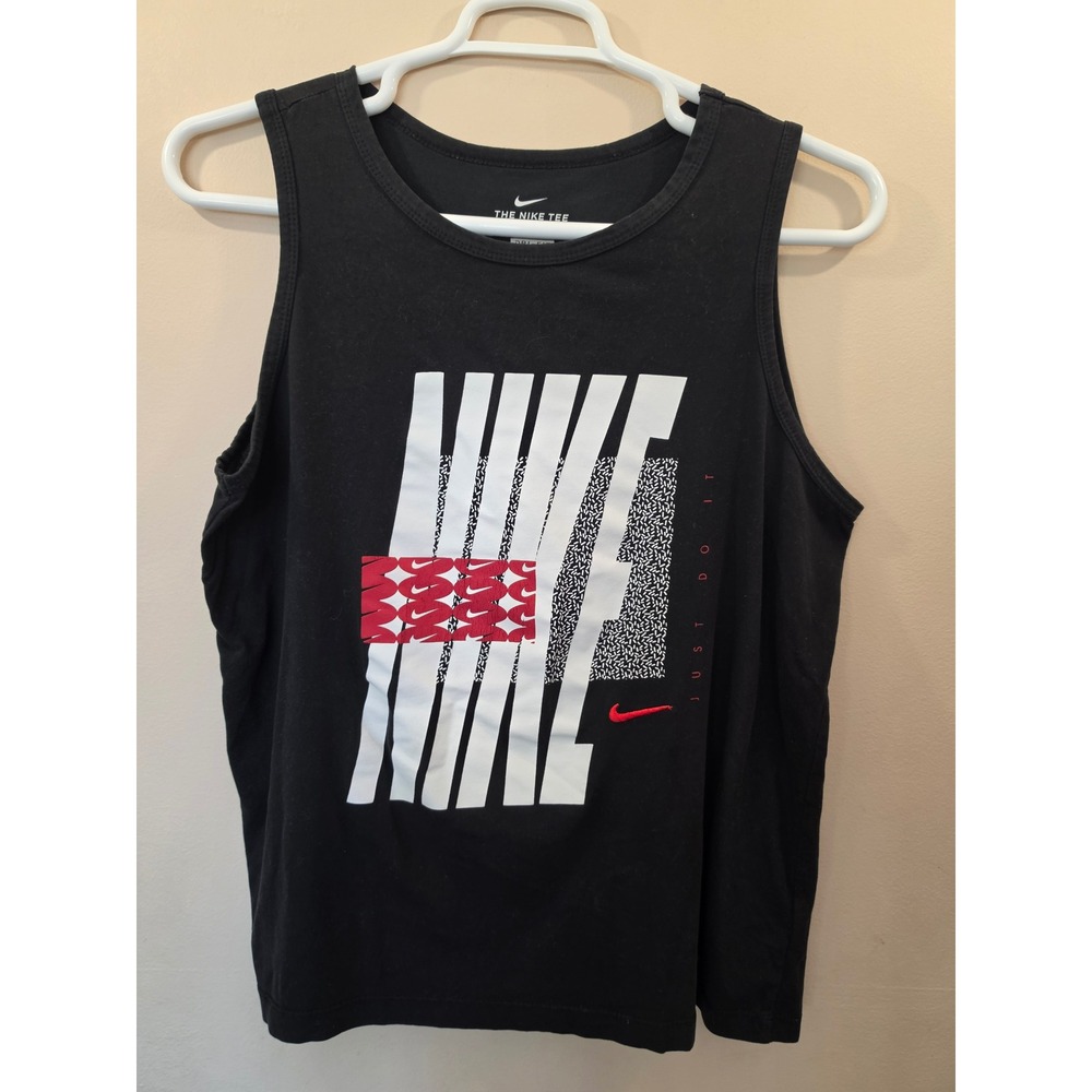 Nike Mens Dri-FIT Graphic Tank Top Black Just Do It Sleeveless Shirt Medium